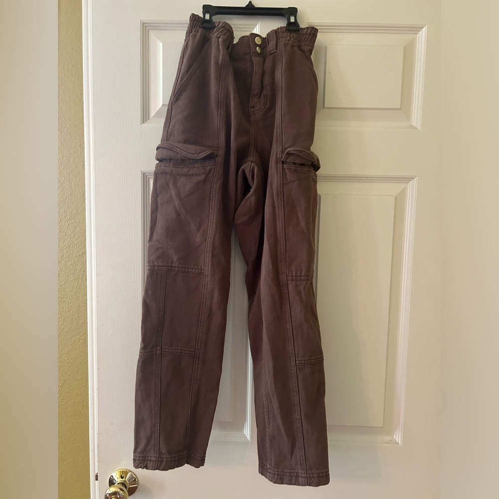 PACSUN elastic is air cargo pants C-SMALL brown